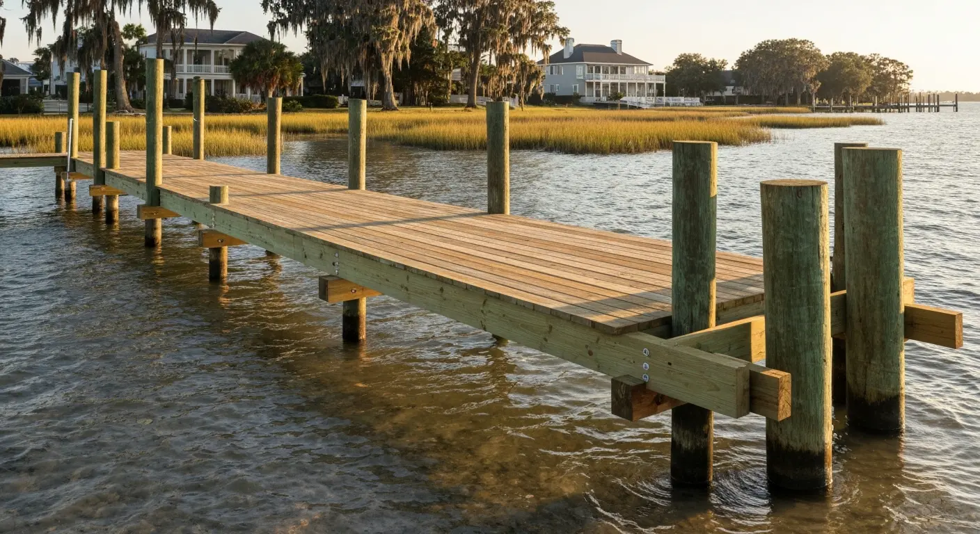 Waterfront dock construction