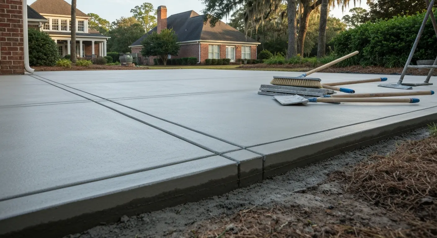 Concrete patio installation