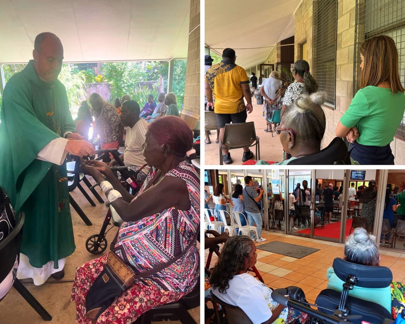 ACRS Community Services participants attending Sunday church service in Darwin