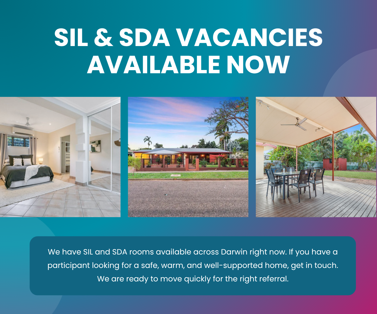 SIL and SDA vacancies in Darwin SIL and SDA vacancies in Darwin