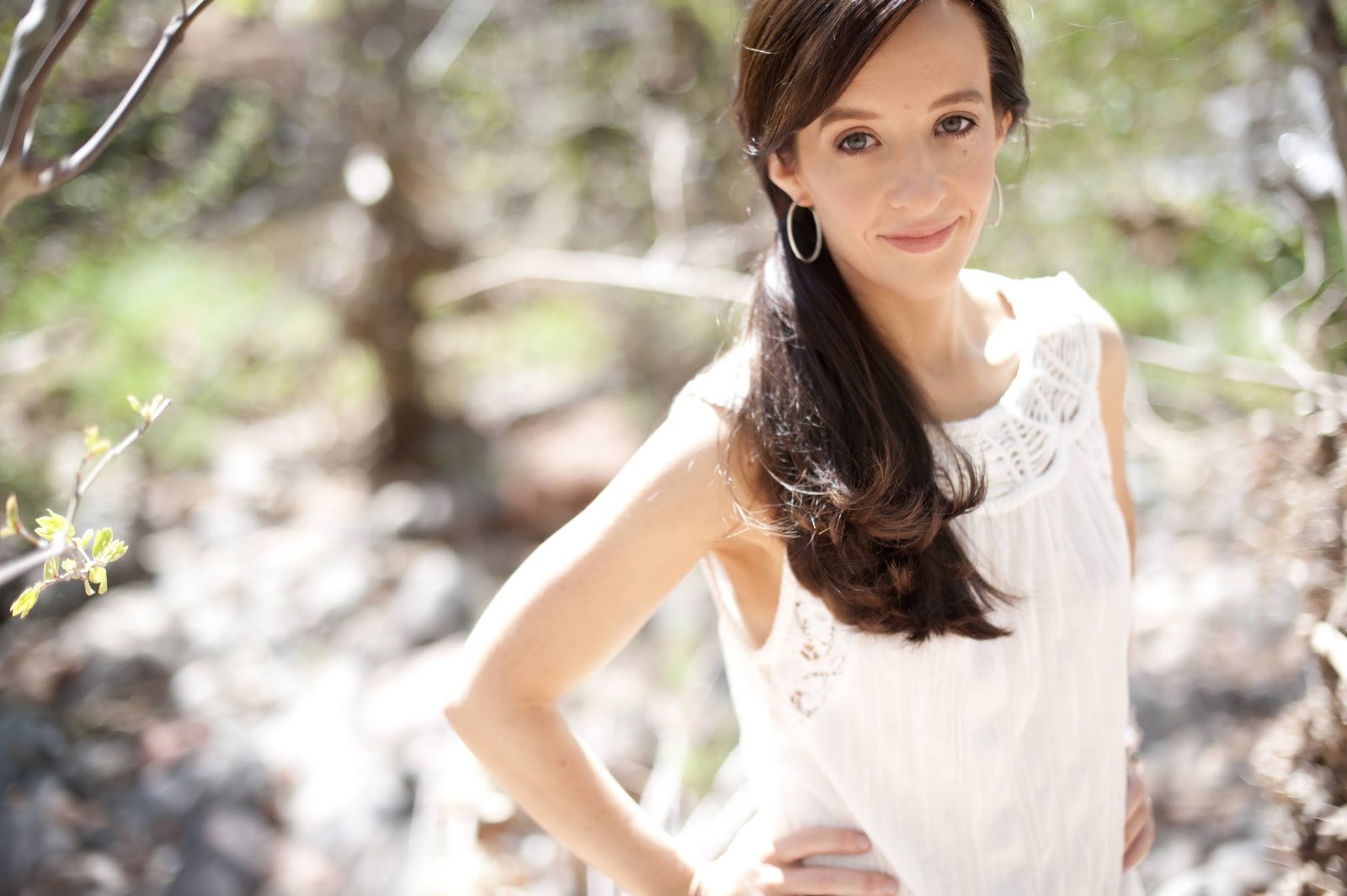 Mindie in the woods in soft light