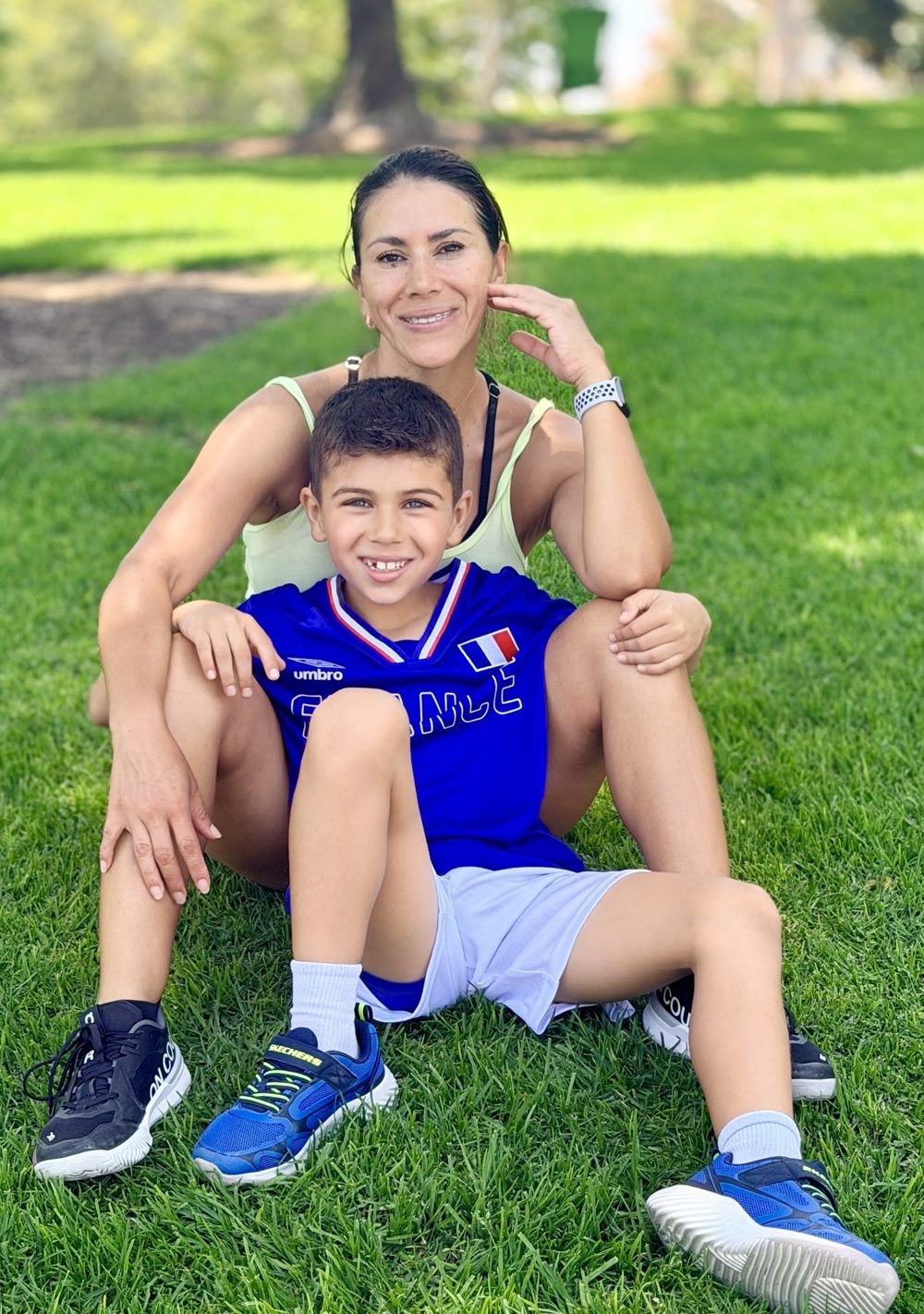 Liz with her son
