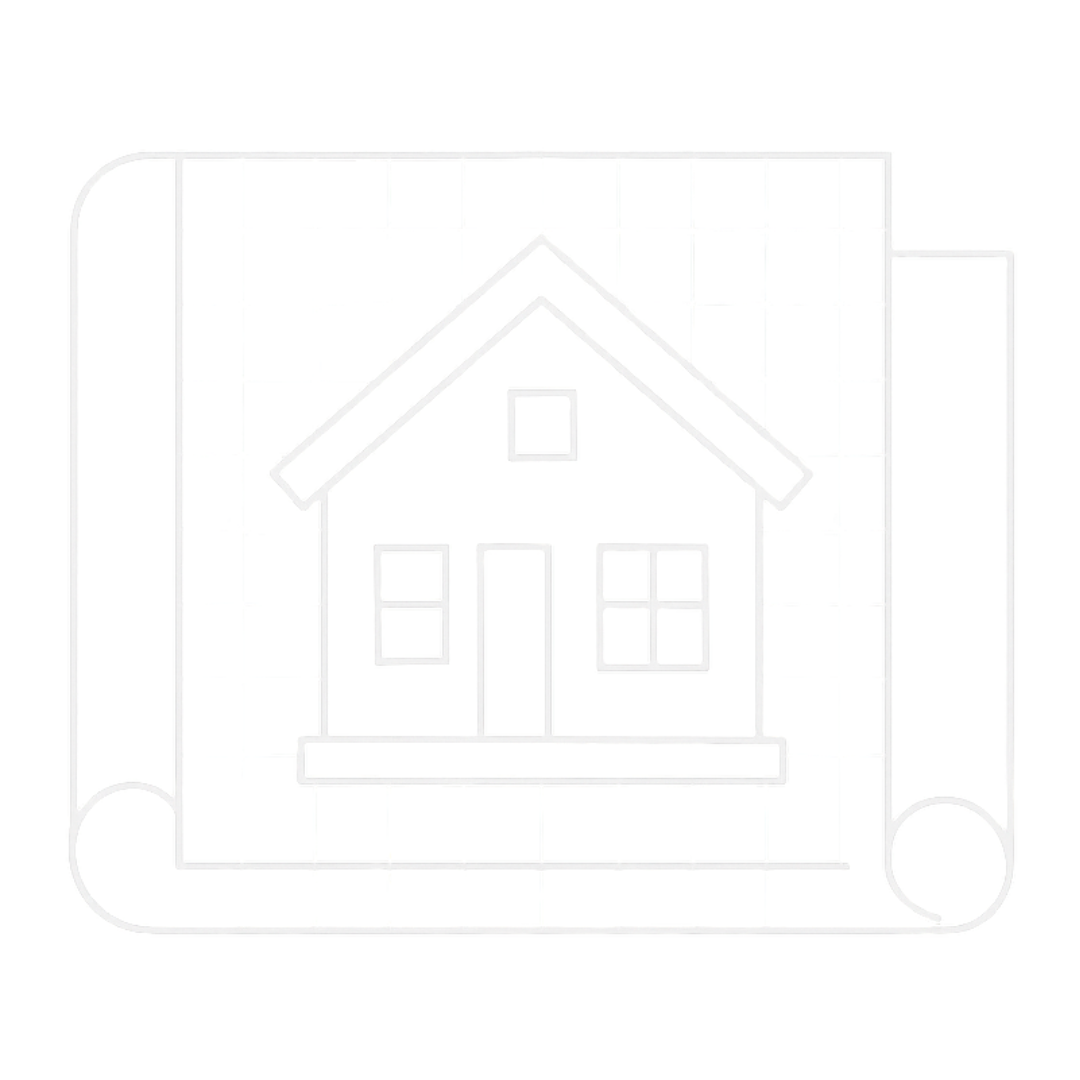 Residential architecture icon on blueprint