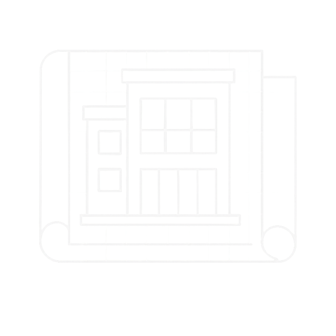Commercial architecture icon on blueprint