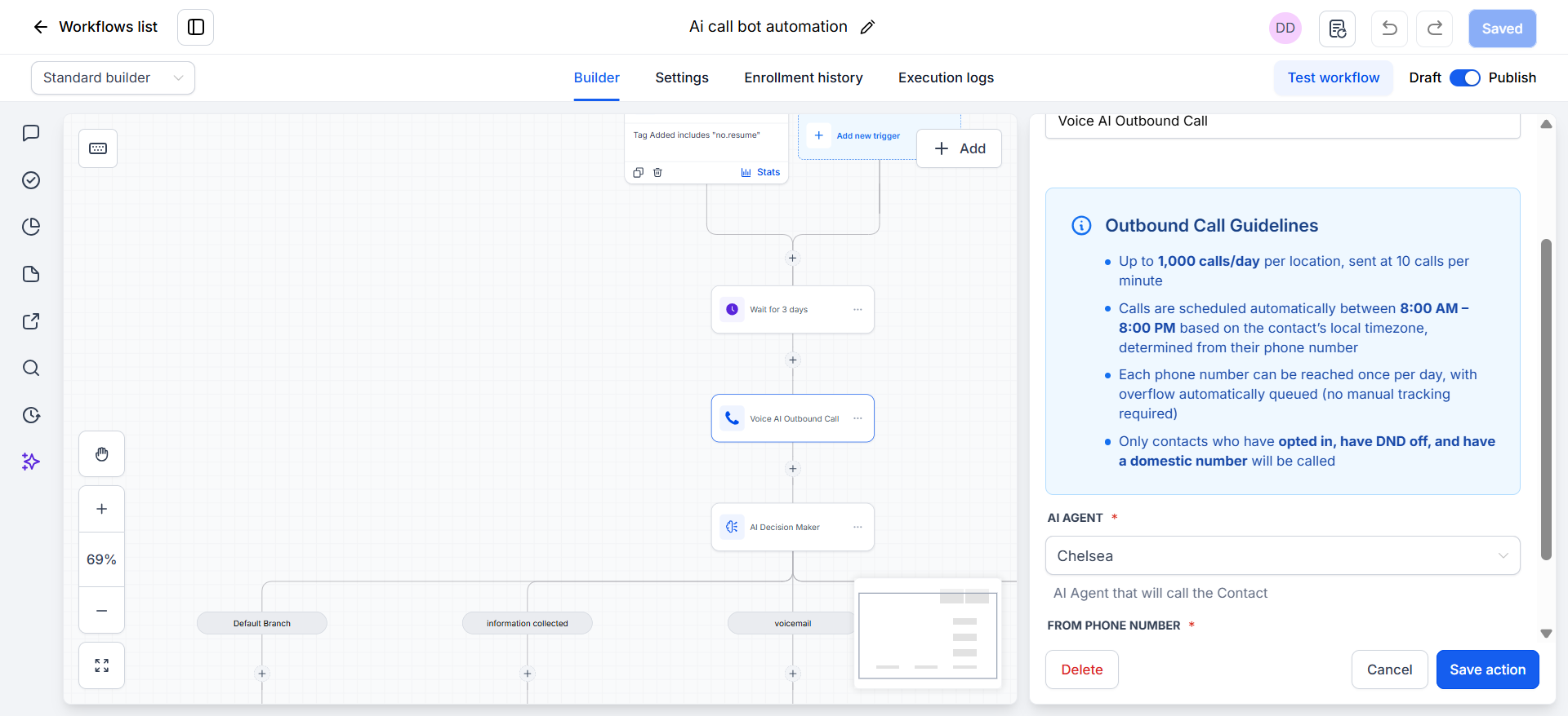 AI outbound calling automation for Agcurit
