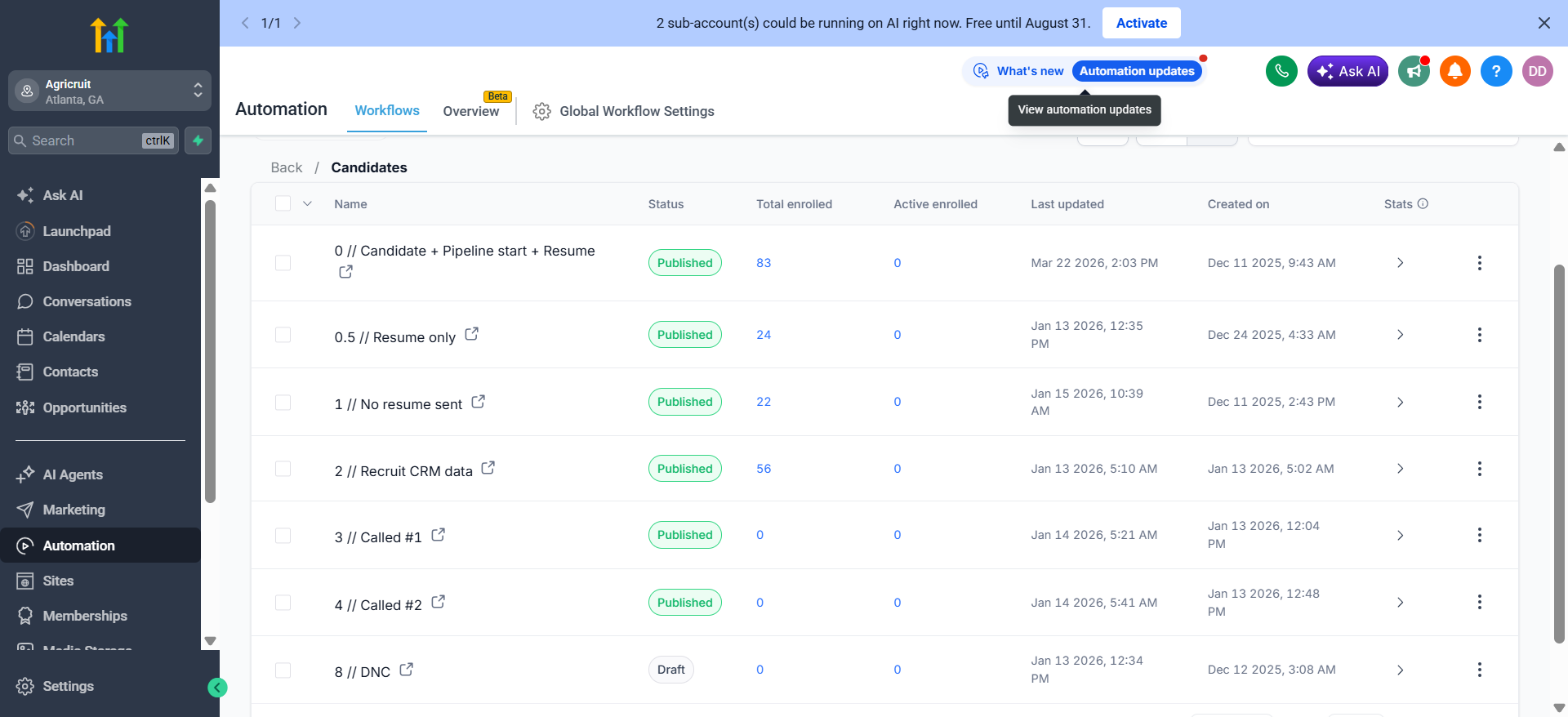 Lead collection and recruitment automation