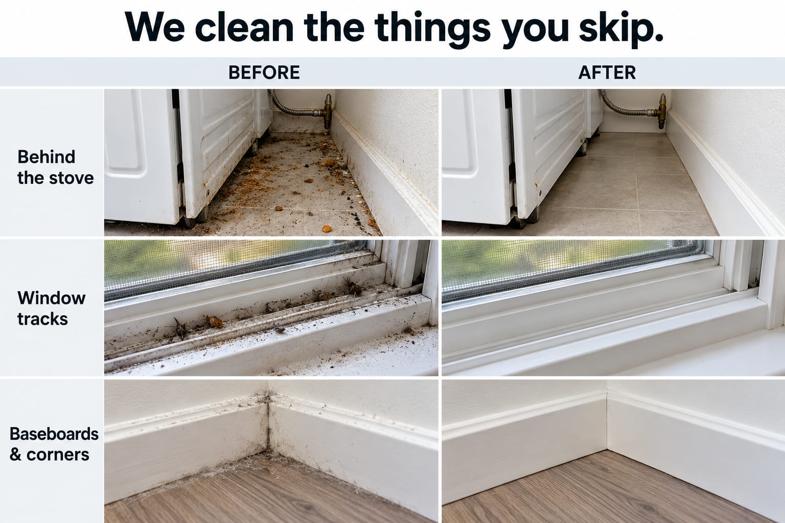 We clean the things you skip