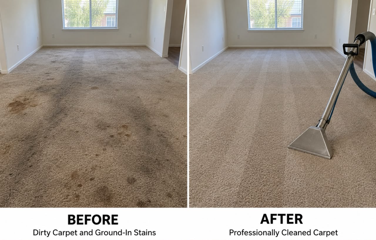 Before and after: carpet cleaning