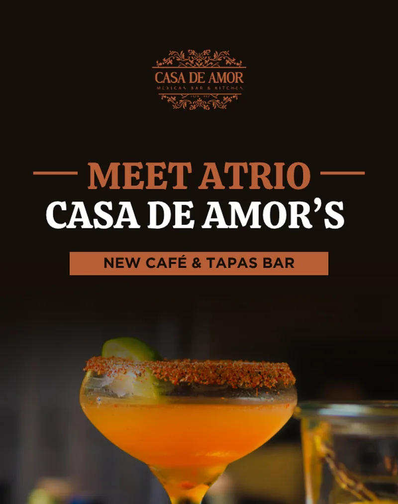Real Served email campaign: the Casa de Amor newsletter announcing Atrio, its new caf&eacute; and tapas bar, over a cocktail at the bar