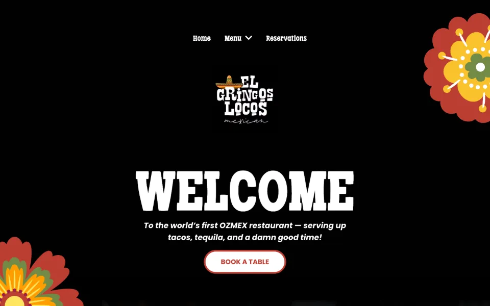 Booking website built for El Gringos Locos, Penrith