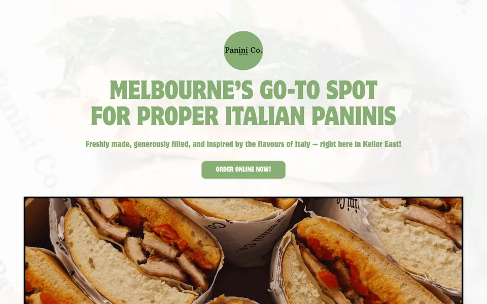 Online ordering website built for Panini Co.