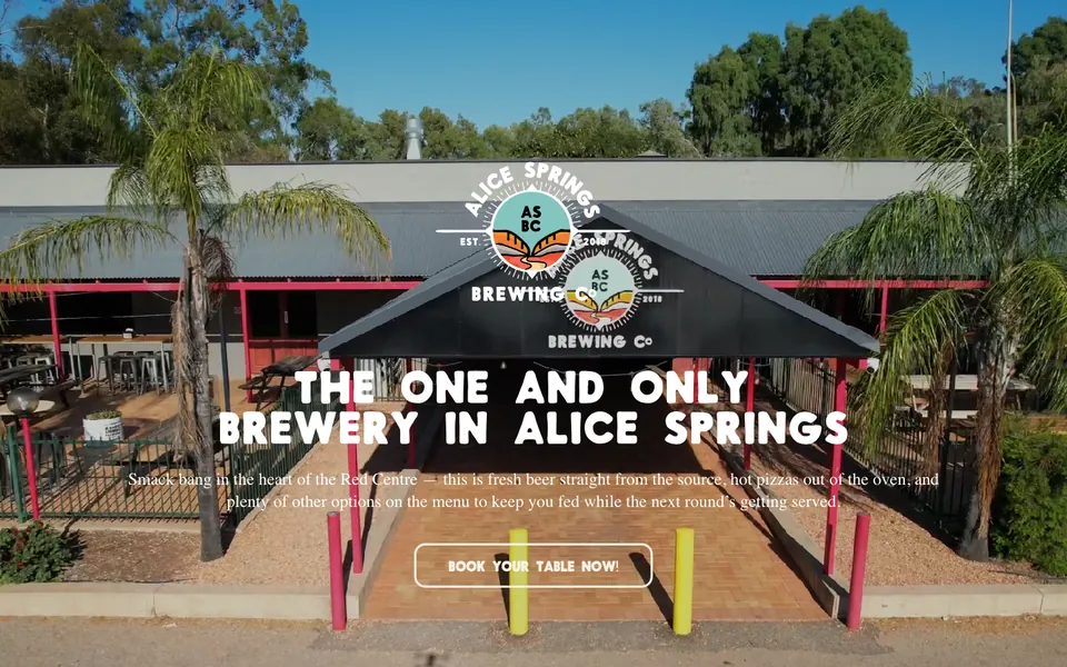 Booking website built for Alice Springs Brewing Co