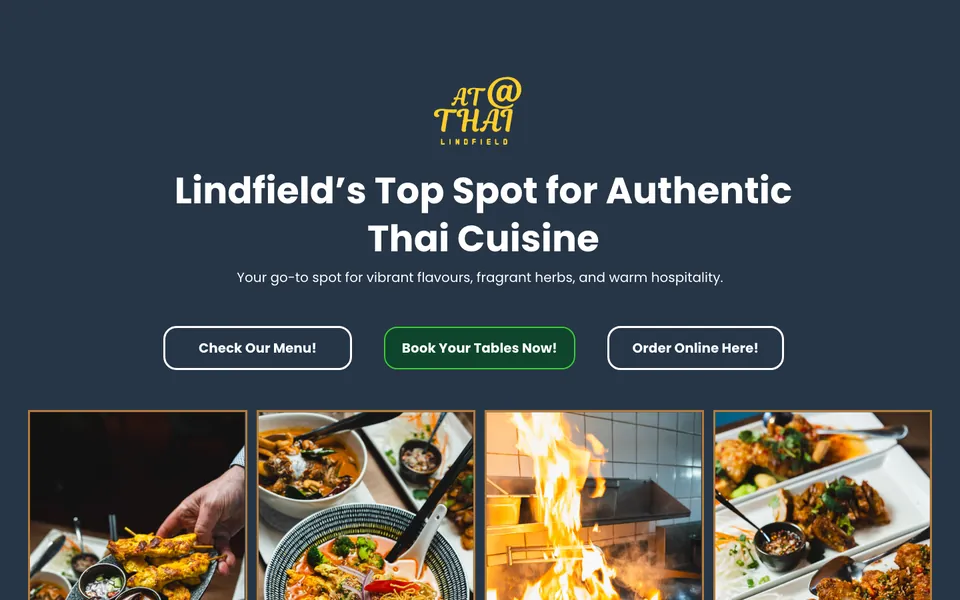 Booking website built for At Thai Lindfield