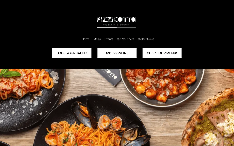 Booking website built for Pizzicotto Pizzeria e Cucina