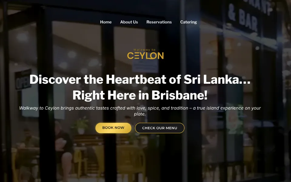 Booking website built for Walkway to Ceylon, Stones Corner