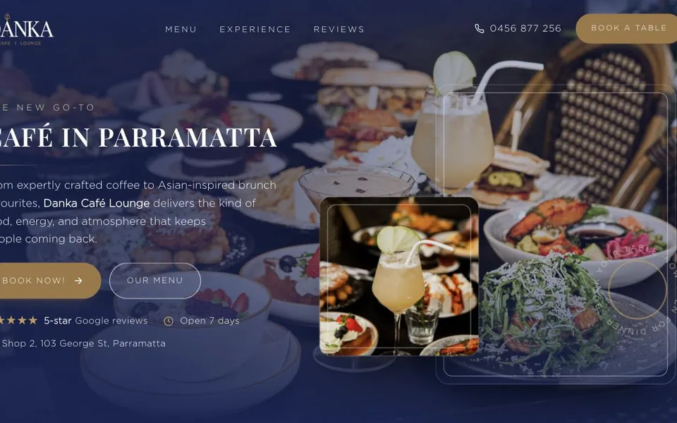 Booking website built for Danka Caf&eacute; Lounge