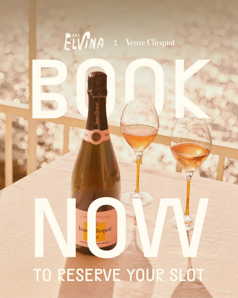 Served brand campaign: an Elvina x Veuve Clicquot tile