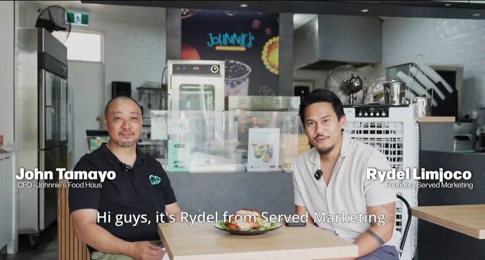 Play video: John Tamayo in conversation with Rydel Limjoco of Served at a cafe counter