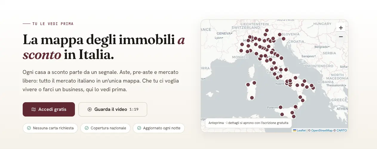 Radar Case — mappa delle aste immobiliari