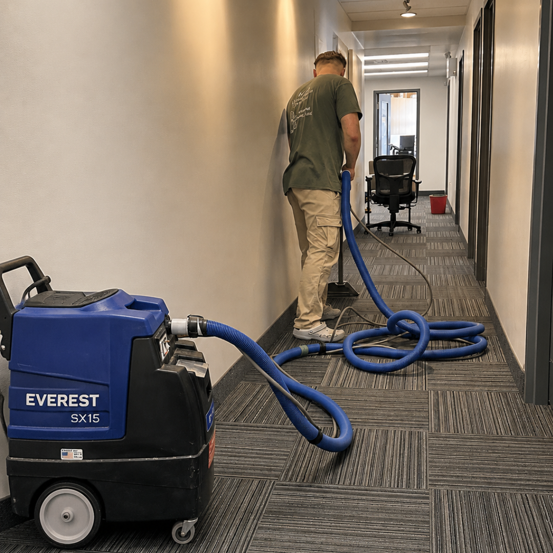 Professional carpet cleaning equipment used by Luma Cleaning Services