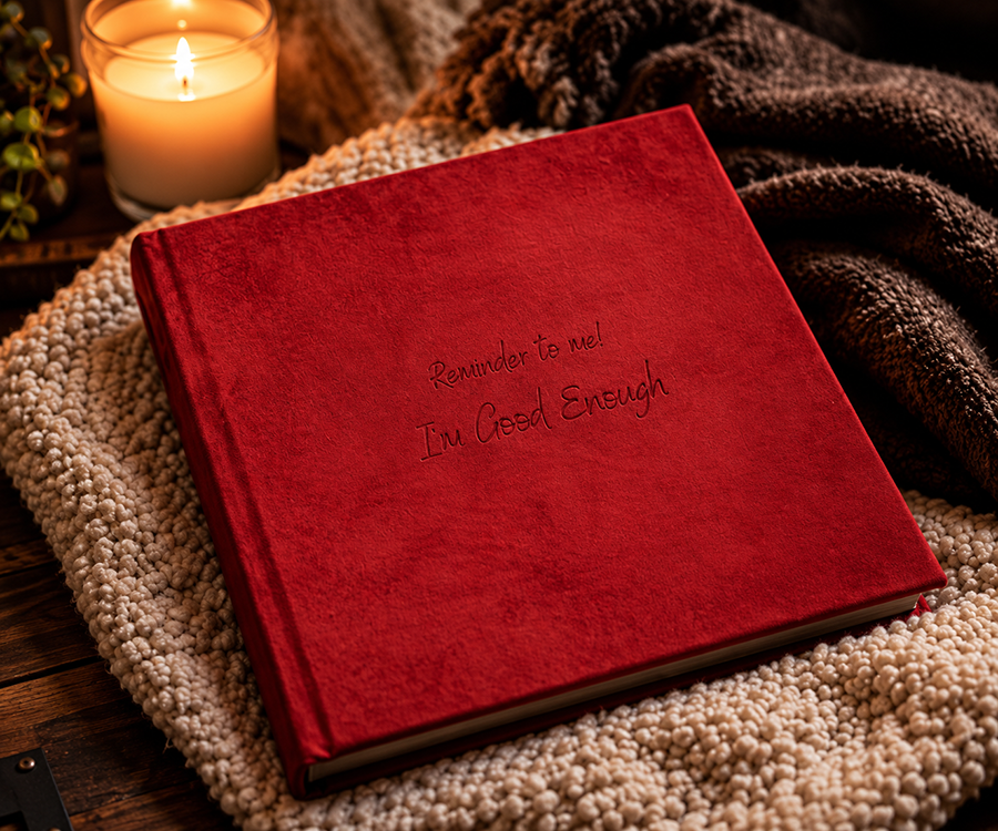 Custom embossed velvet heirloom photo album