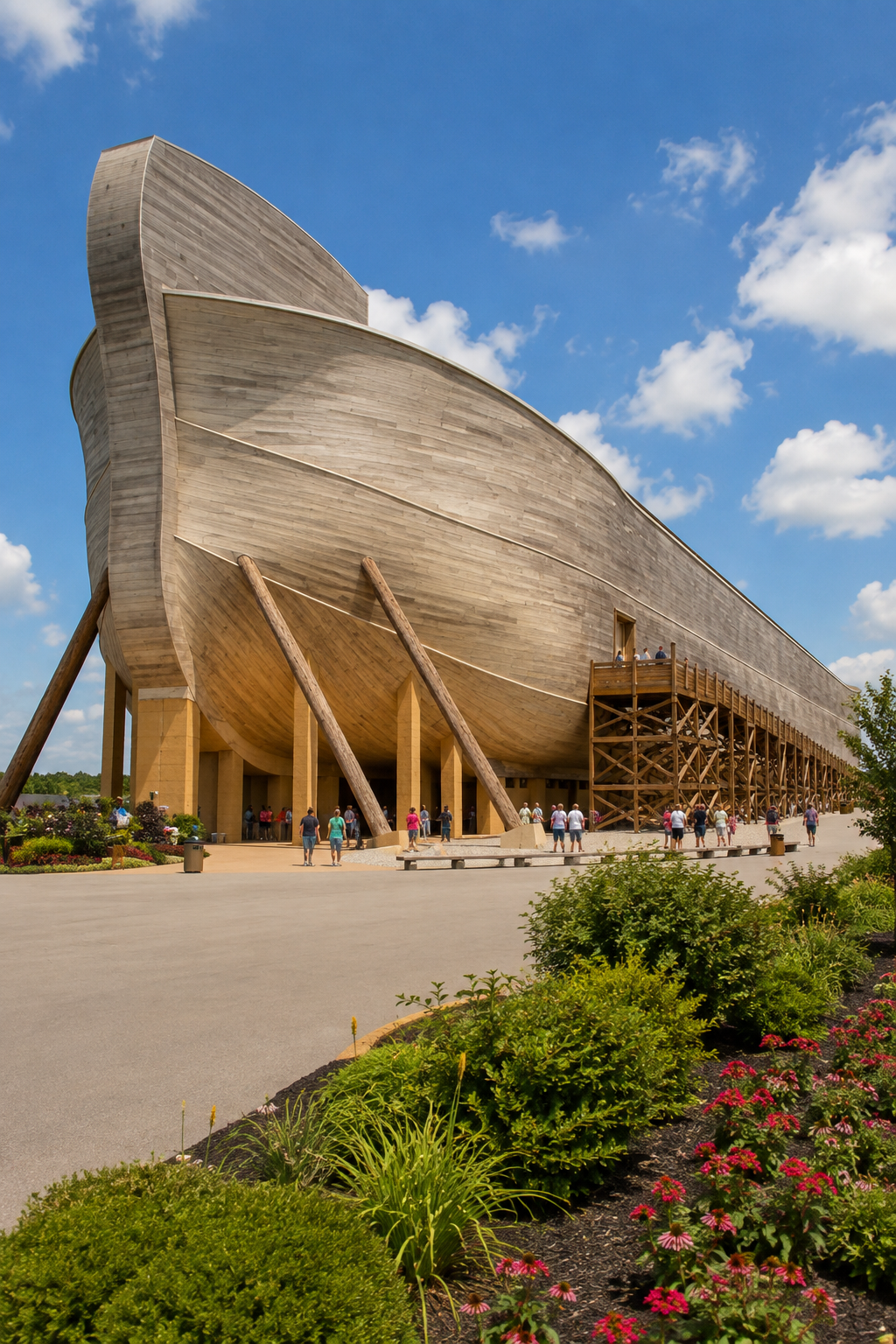 Aerial view of the Ark Encounter attraction in Kentucky
