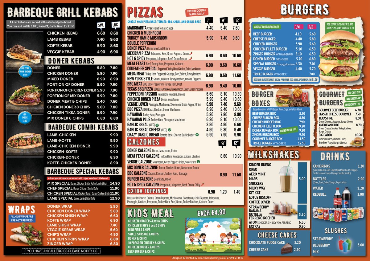 A takeaway leaflet with a direct order phone number and WhatsApp