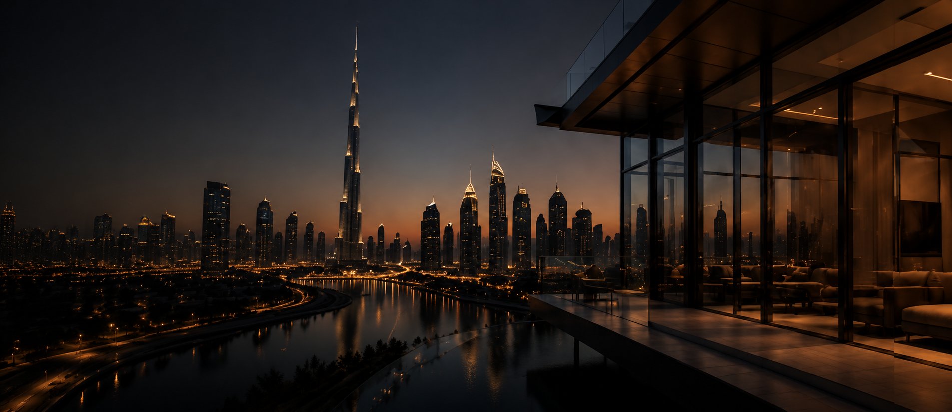 Dubai skyline at dusk