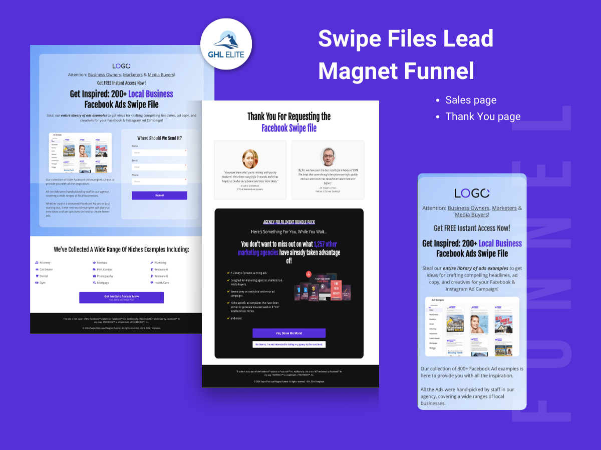 Swipe Files Lead Magnet Funnel