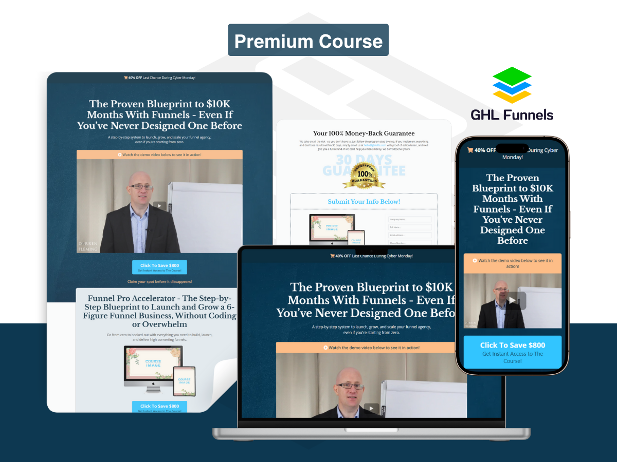 Premium Course Funnel - GoHighLevel Funnel Templates