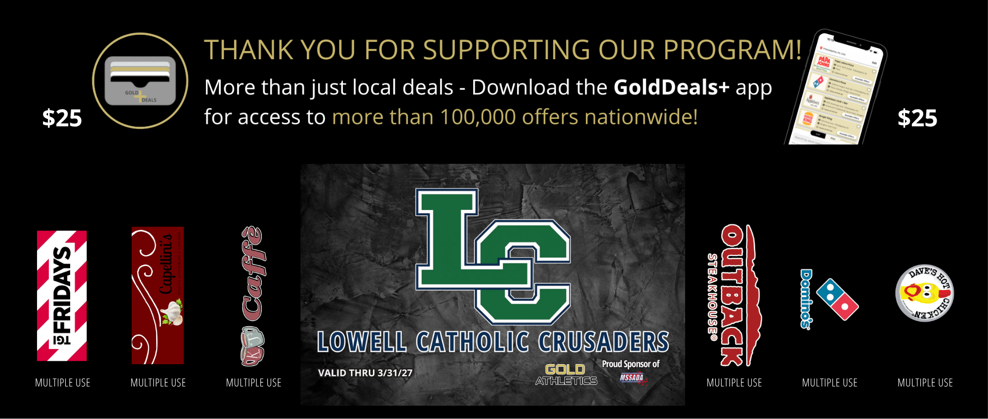 Gold Card featuring local merchant offers