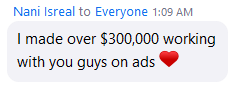Nani, $300K from ads