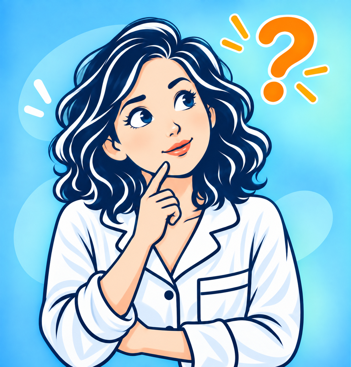 Curious woman thinking about what comes next