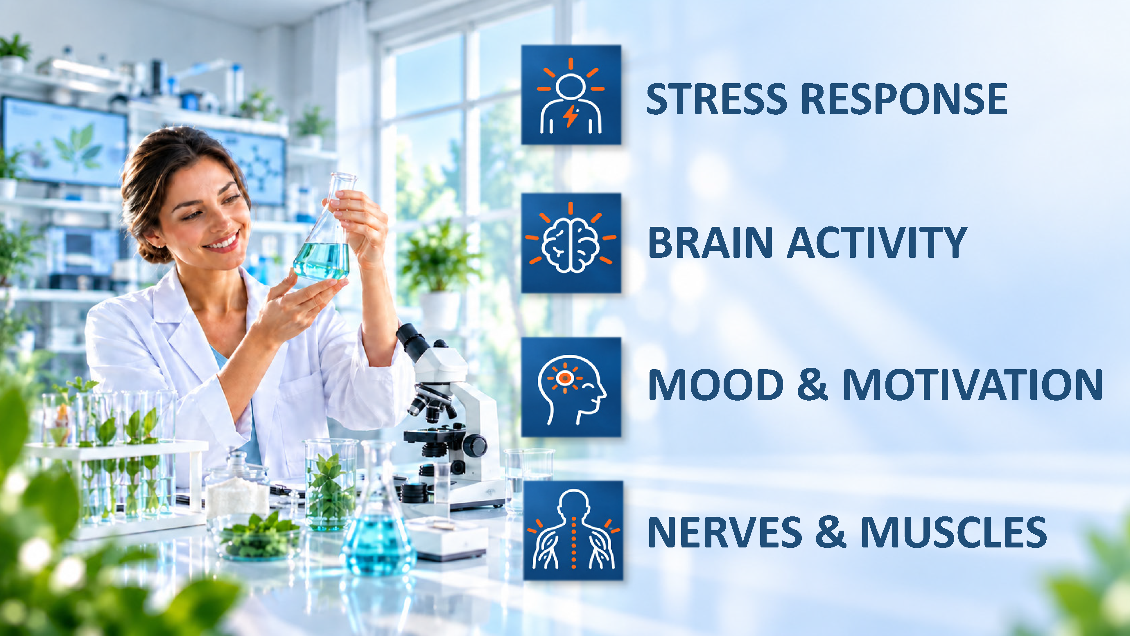 Researcher in a laboratory representing the science behind In The Mood.