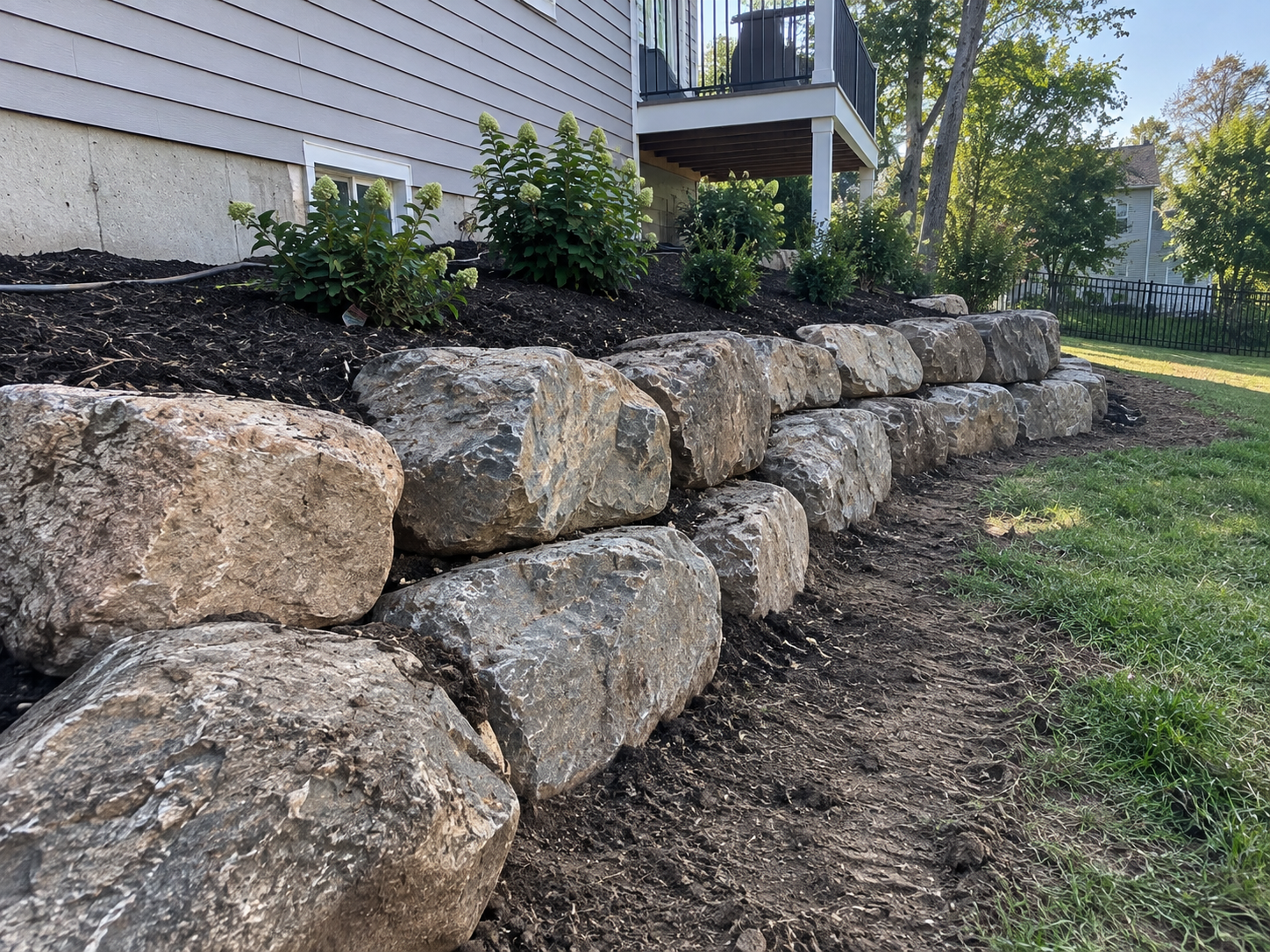Madison Green Team retaining wall detail photo