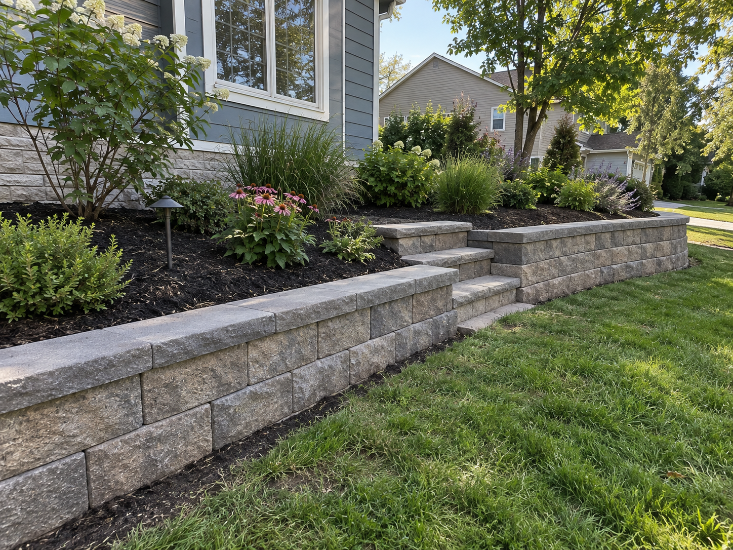 Madison Green Team retaining wall detail photo