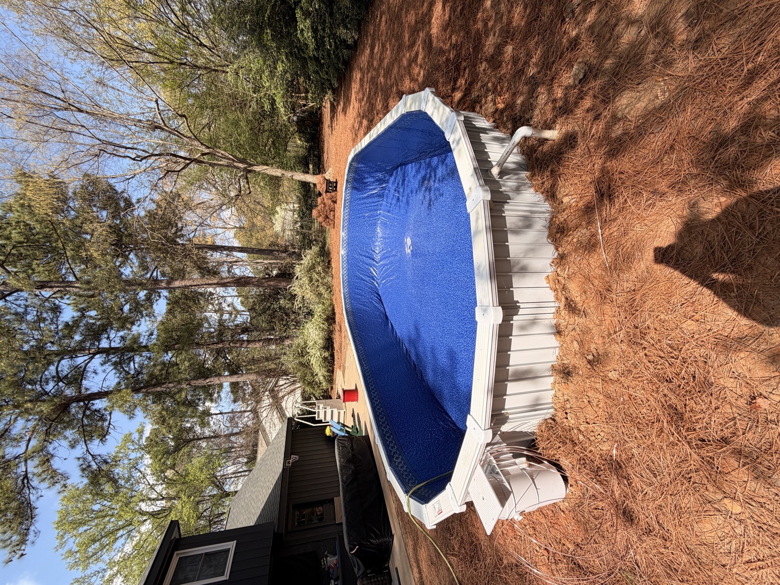 Finished above ground pool with pump and filter in Durham NC