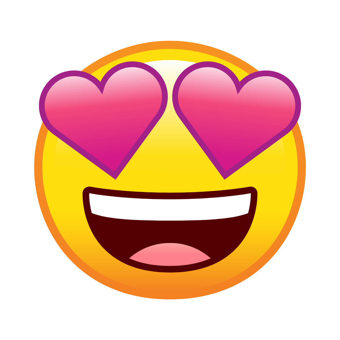 Emoji with heart eyes and a big smile