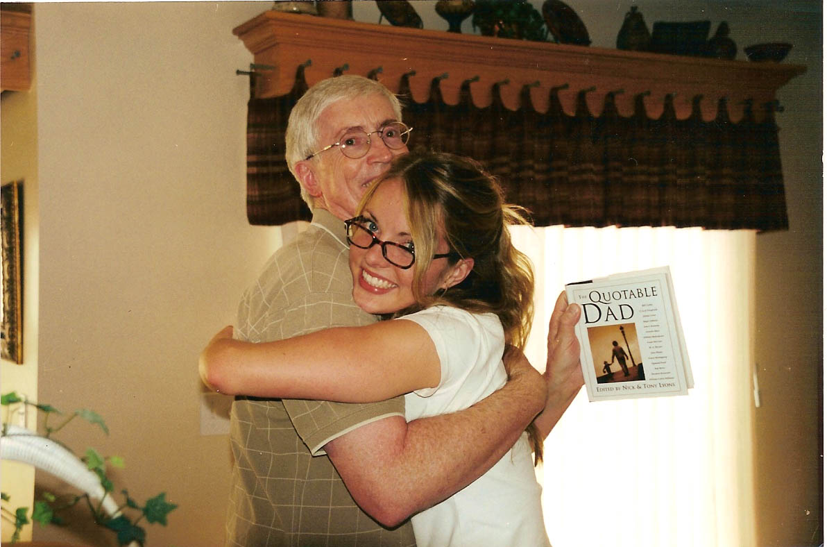Hugging my dad on Father's day.