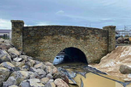 Brick bridge construction in Bay of Plenty by expert masons for garden and outdoor pathways