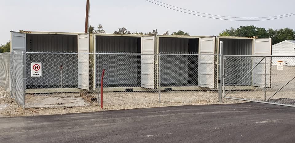 Storage units with doors open at SYS Storage