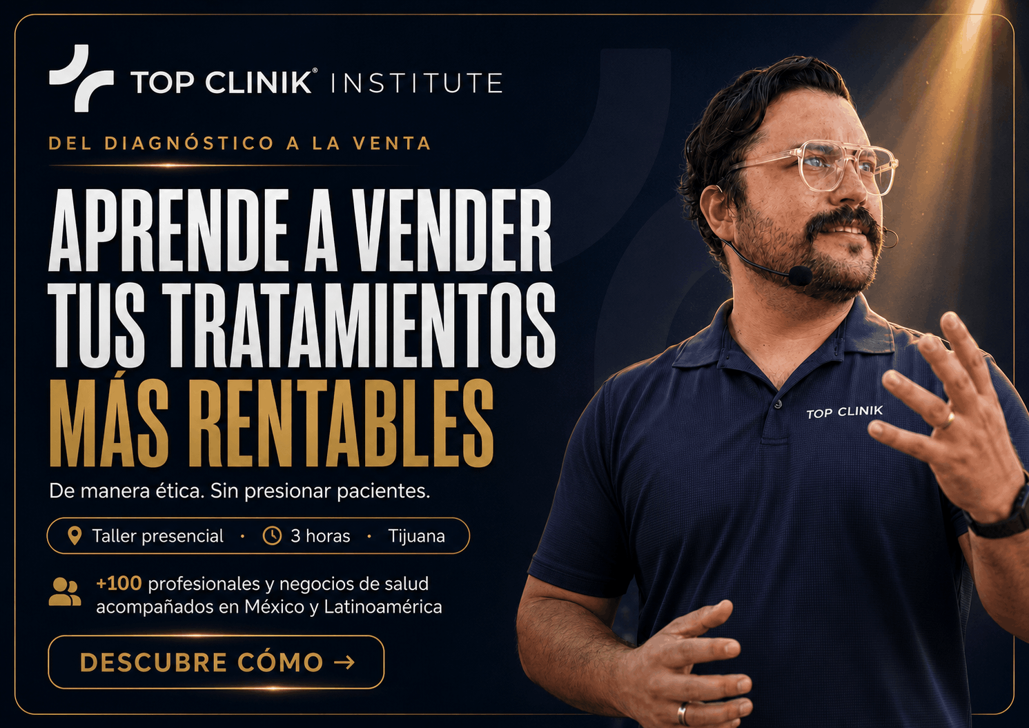 Imagen oficial del Taller de Ventas de Tratamientos Premium de TOP CLINIK® Institute