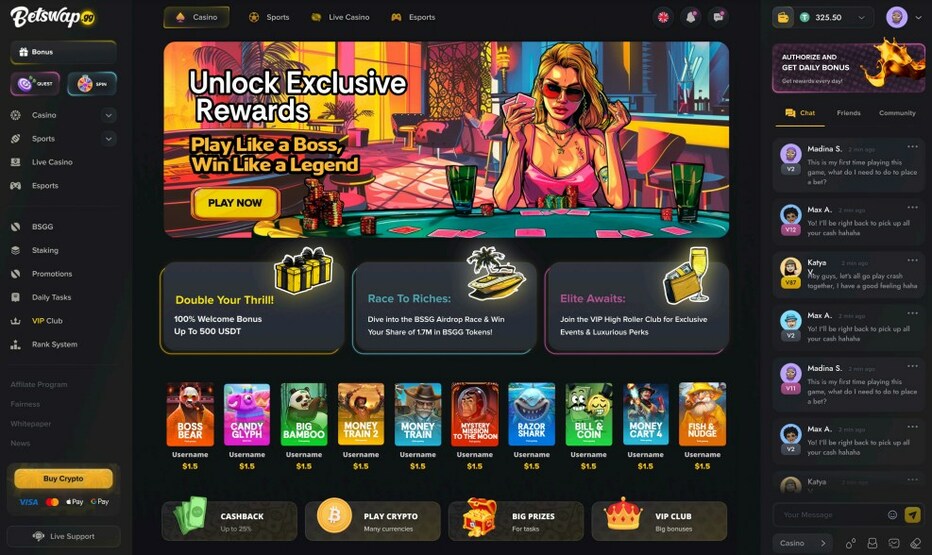 iGaming platform dashboard
