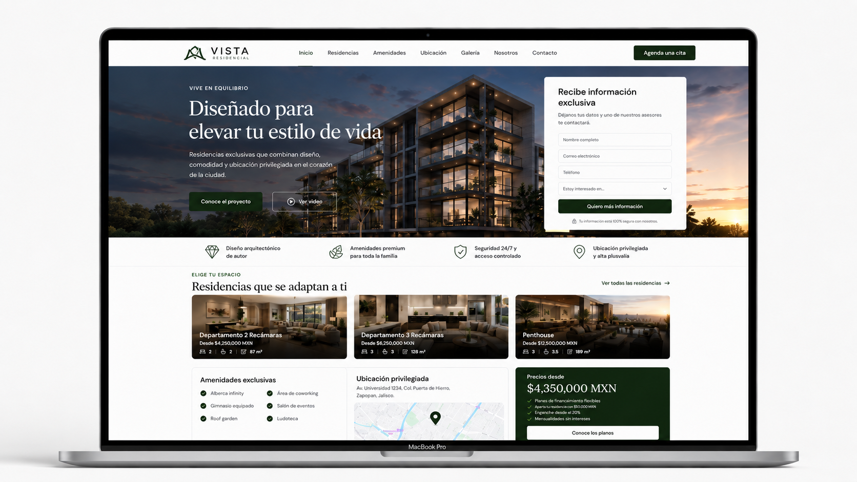 Imagen gráfica de una landing inmobiliaria bien optimizada para conversión Imagen gráfica de una landing inmobiliaria bien optimizada para conversión
