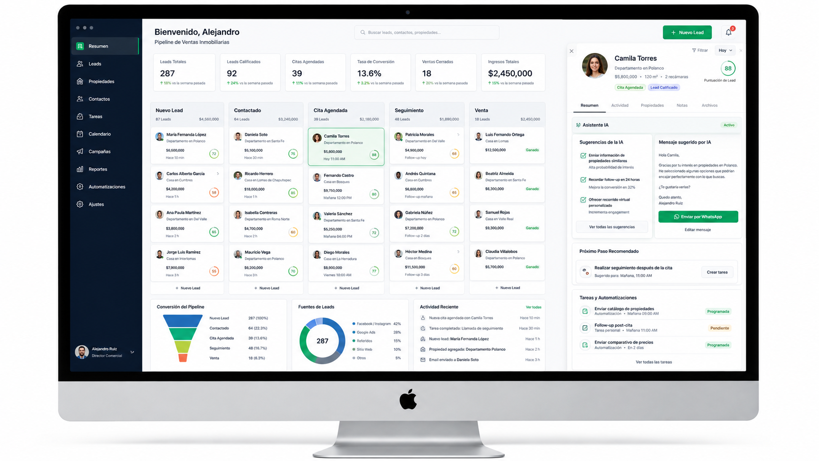 Visualización de un CRM bien estructurado con las distintas etapas del pipeline Visualización de un CRM bien estructurado con las distintas etapas del pipeline