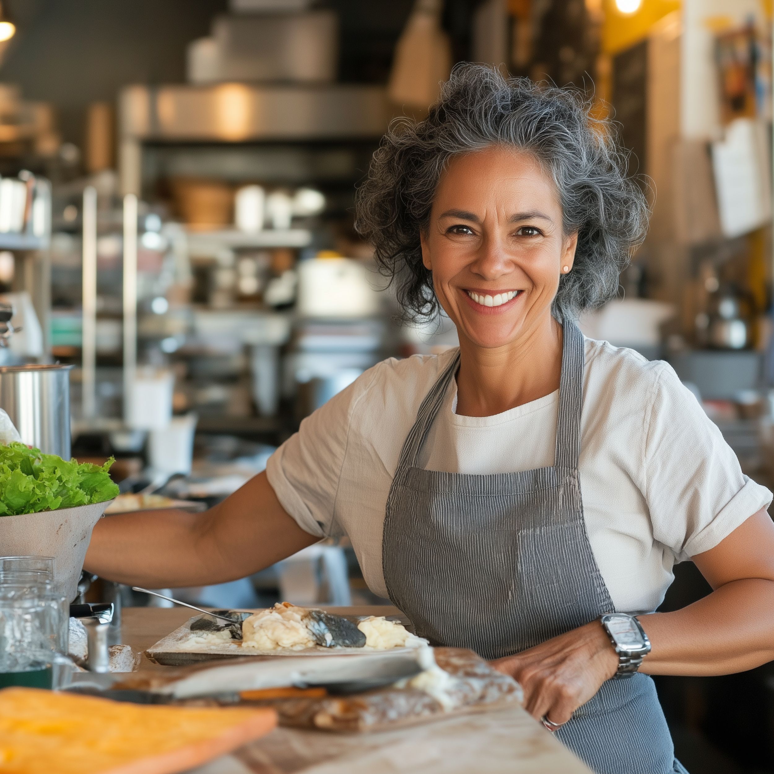 Restaurant owner welcoming guests