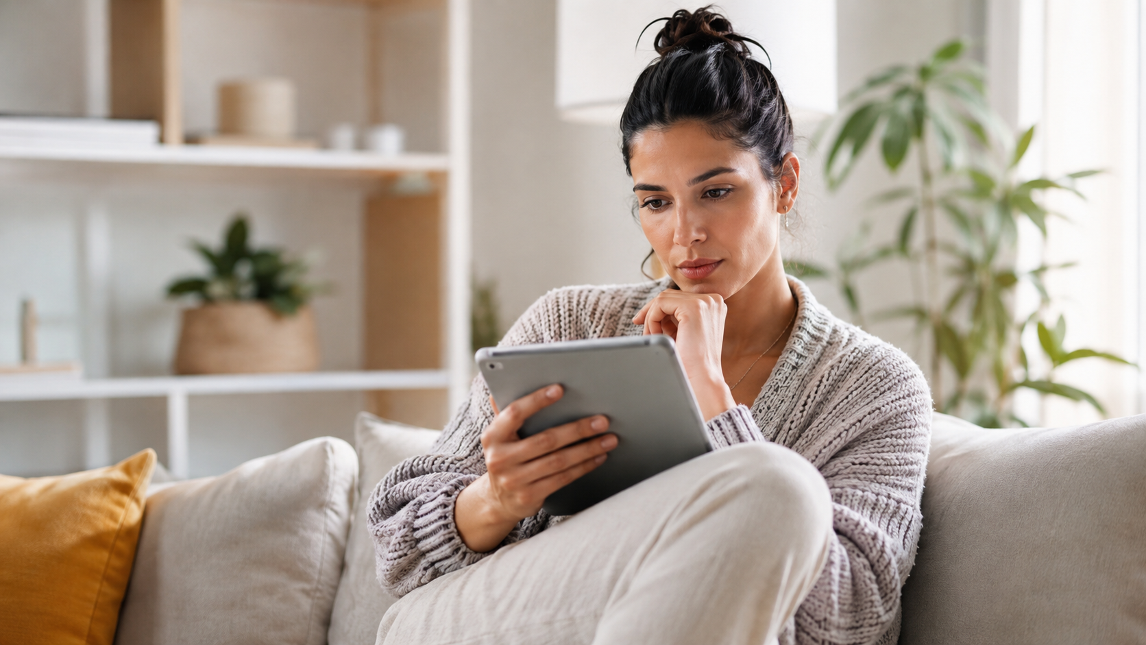Woman privately researching health information
