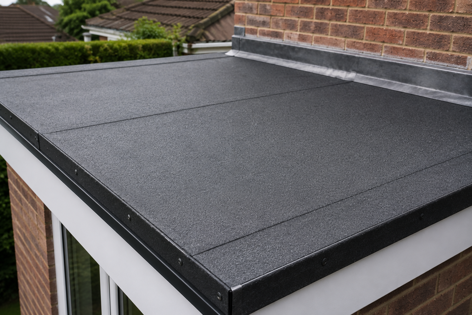 Close-up of felt roofing surface