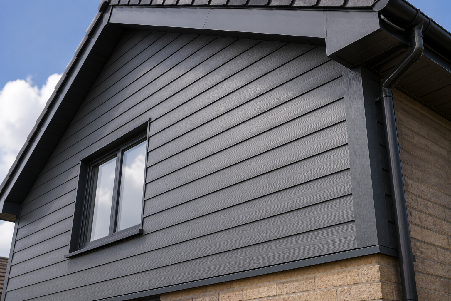 Exterior cladding on a modern home