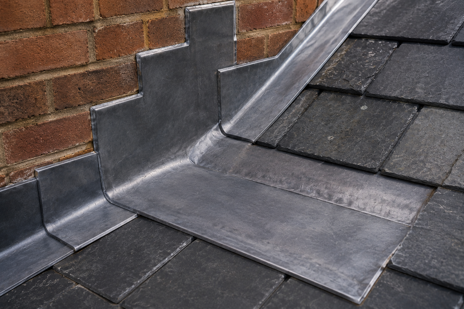 Close-up of roof flashing detail